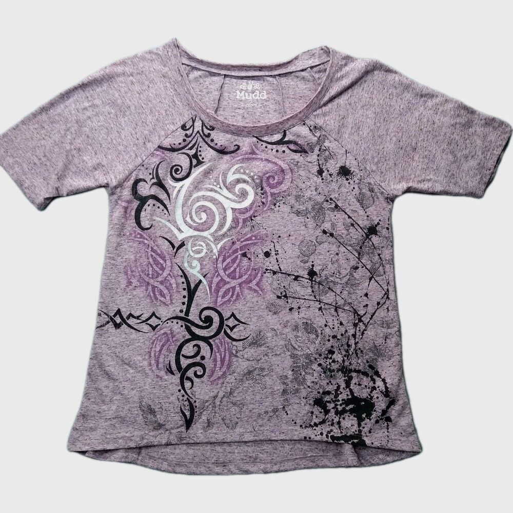 Mudd Burnout Tshirt Sz L Top Y2K Grunge Boho Tribal Skater Fairy Whimsigoth Punk